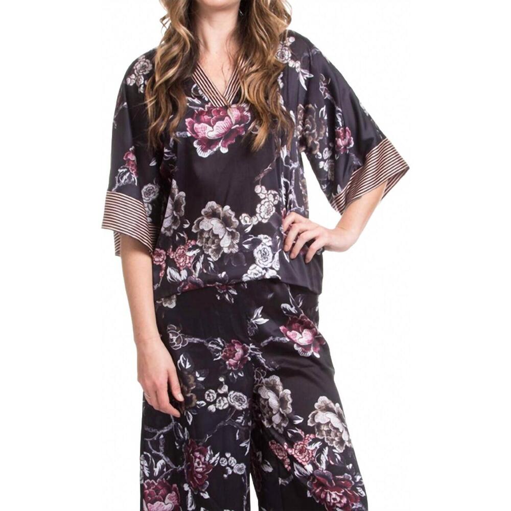 NEW GIGI MODA midnight blossom blouse in black